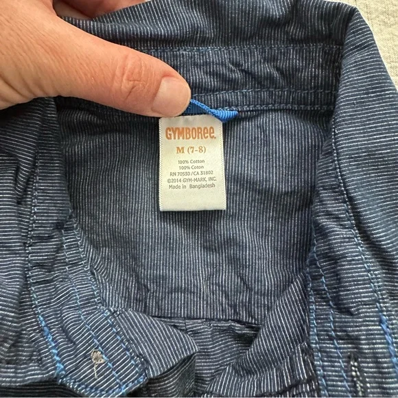 Gymboree Long Sleeve Collared Shirt Boys Size 7-8 - Picture 3 of 6